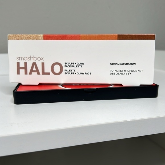 Smashbox Halo Sculpt + Glow Contour Blush Highlighter Palette Coral Saturation - Picture 4 of 7